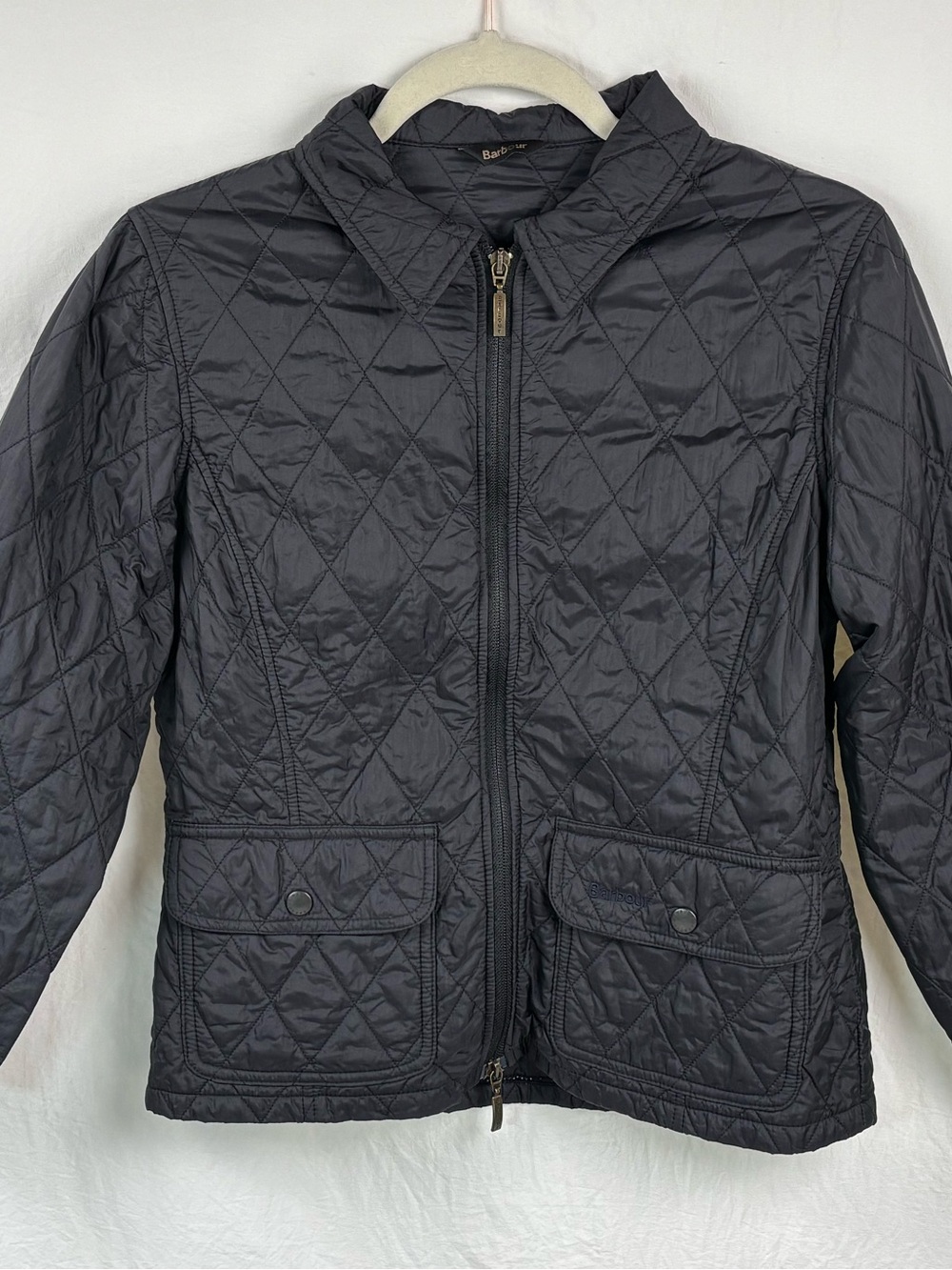 Barbour women’s navy 8 Diamond-Quilted Puffer Jacket
